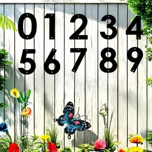 Modern Metal Floating House Number Plaque, Signage, Decorative Removable Design, Customizable Easy Installation for Mailbox Decor, Door Sign Decoration Gift