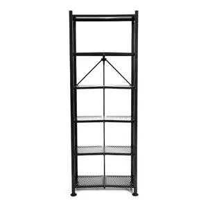 Origami 6Tier Book Shelf, Tall and Slim with Decorative Sides, No Assembly Required