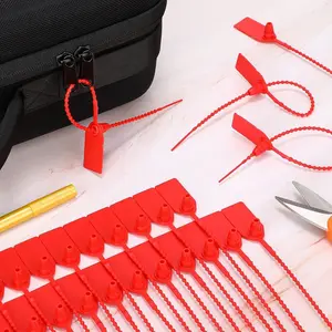 100 Plastic Anti-Counterfeit Seals, One-Time Numbered Straps, Self-Locking Security Tags, Fire Extinguisher/box Transport Safety Seals