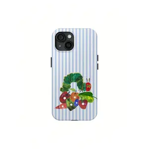 The Very Hungry Caterpillar Phone Case – Cute Colorful Insect Cartoon Fruit Design Protective Cover, Striped Background Gift,Suitable For IPhone17/IPhone17 Air/IPhone17 Pro/IPhone17 Pro Max/16 Pro Max/15 Pro Max/14 Pro Max/13 Pro Max/12 Pro Max