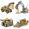 Akeleo Remote Control Toy Construction Vehicle Set - 11-Channel Excavator, 9-Channel Loader, Dump Truck, Bulldozer,4-Pcs, 2.4GHz, Metal Build, Cool Lights, Sound Effects,Children's gifts, birthday gifts,for 3 year old+