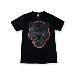 Pantera Red Mandala Design Cotton T-Shirt | Menswear Top
