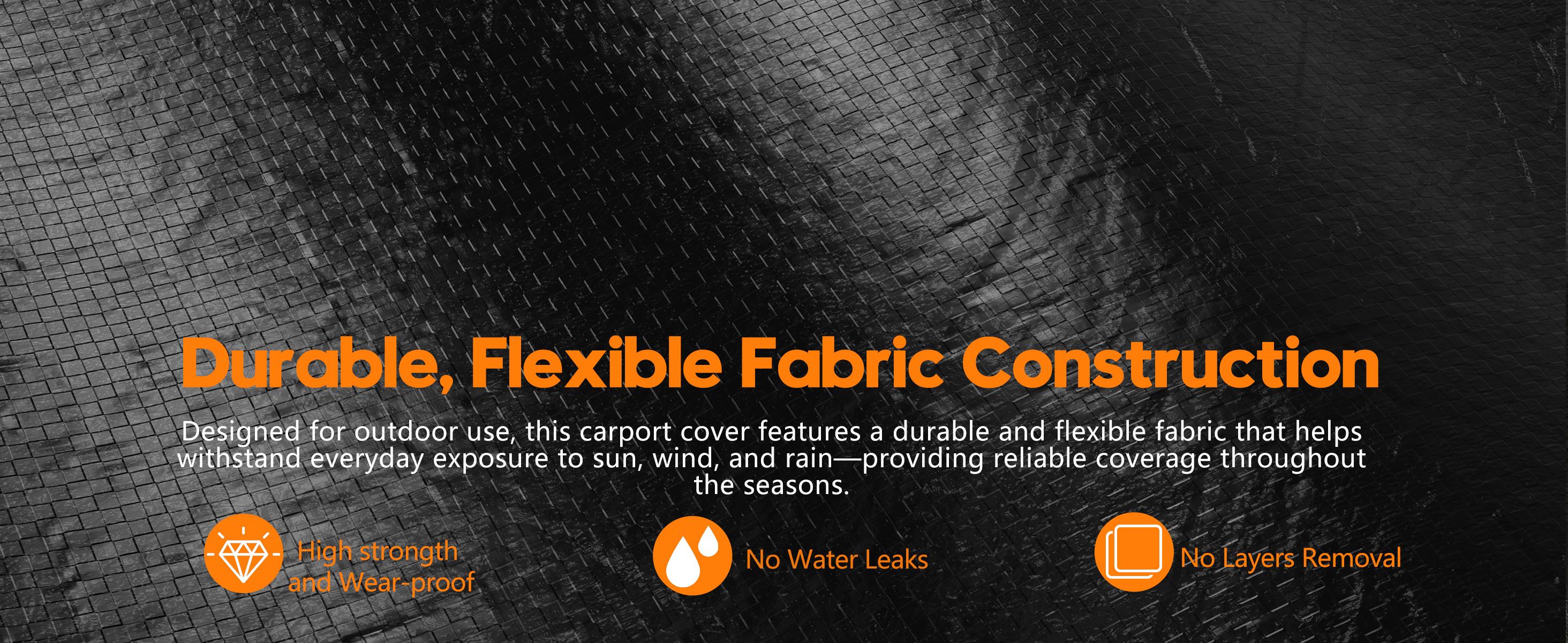 MNLR 20' x 20' Carport Canopy, Portable Garage with Side-Opening Door, Roll-Up Windows and 4-Hole Base, Black