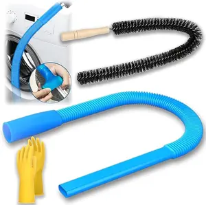 Dryer Vent Cleaning Kit, Universal Dryer Lint Vacuum Attachment with Stretch Universal Connector & Flexible Brush, Dryer Lint Vac Attachment, Quickly Lint Remover, for all Vacuum Cleaners
