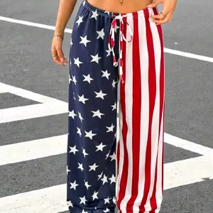 Women's USA Flag Print Pants Womenswear