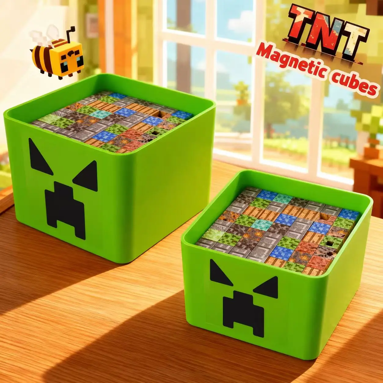 250PCS Magnetic Building Blocks Set - No-Snap STEM Construction Toy with Creativity Boost, 6-8 Years Kids Pixel Mine World Screen-Free Gift for Development & Hand-Eye Coordination, Magnetic Building Cubes