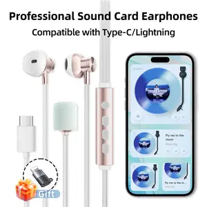 Karaoke Noise-Canceling Headphones: 8 Karaoke Sound Modes + Professional Sound Card, In-Ear Comfort Fit – Ideal for Karaoke, Live Stream, Recording, Gaming & Chat, Free Practical Accessories, Perfect Gift, Wired Headphones