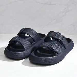 Adjustable Buckles Sandal Soft Cozy Platform Slides EVA Comfortable Thick Sole Slipper for Women Indoor Outdoor Beach Pool