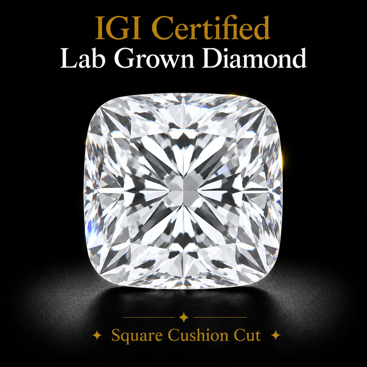 【Square Cushion Cut】IGI Certified Lab Grown Diamond - 1 Ct