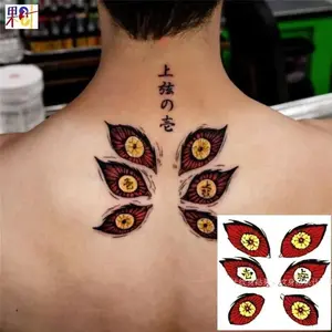 Anime Temporary Tattoos Kokushibo Kimetsu No Yaiba Body Art Arm Tatoo Waterproof Fake Tattoo Stickers for Woman Men