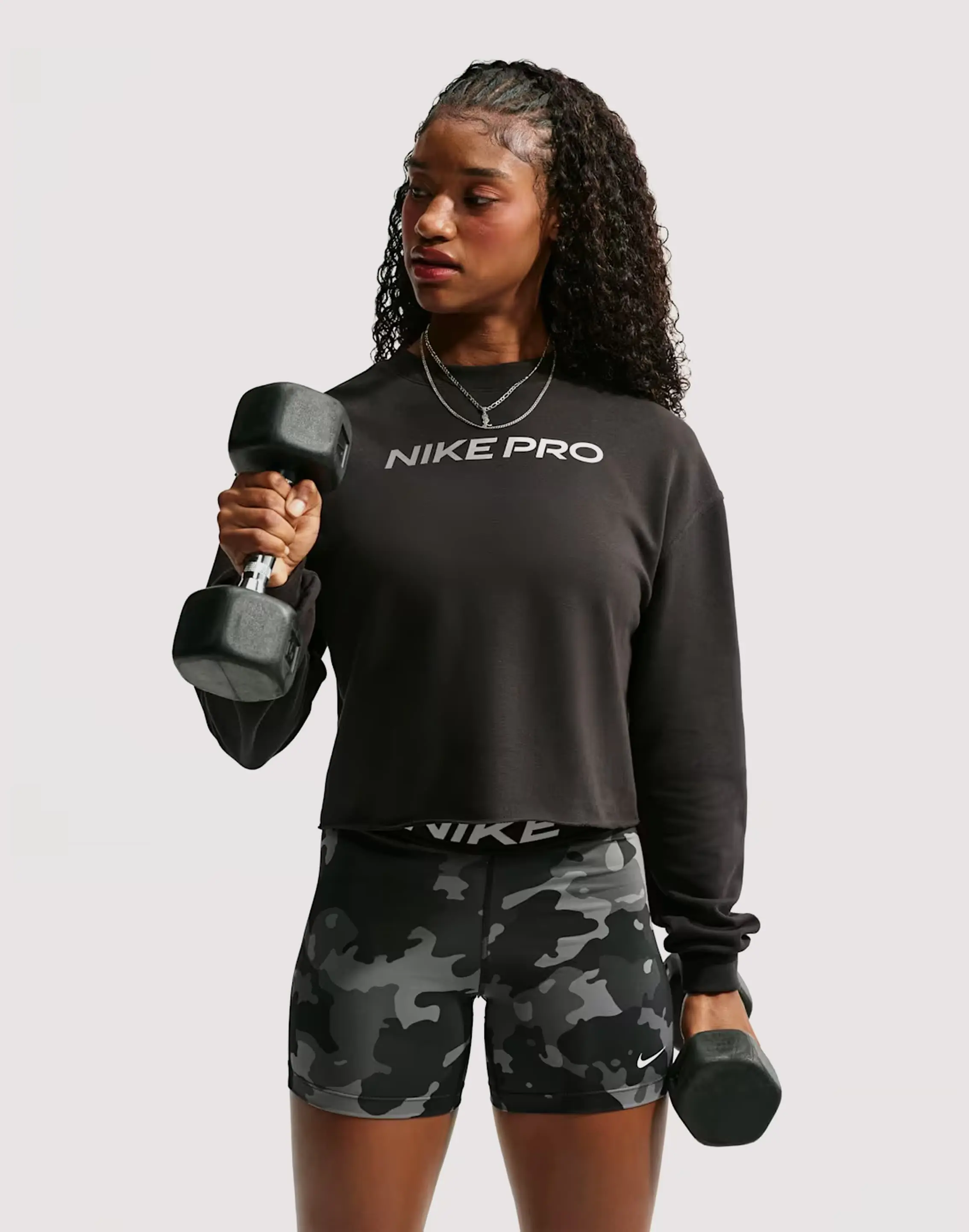 Womens Nike Pro Dri-FIT French Terry Long-Sleeve Top