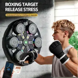 Smart Music Boxing Training Machine with Boxing Gloves, Smart Boxing Trainers, Ready to Train, Universal for Adults & Kids, LED Display with Real-Time Punch Data Feedback, Bluetooth Music Rhythm Sync, Wall-Mountable Space-Saving Design for Home & Gym Use