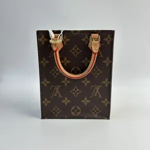 Pre-owned Louis Vuitton canvas Shoulder Bags Petit Sac Plat Monogram Mini Tote Crossbody Bag Cabas 【bf 12z】XP02368