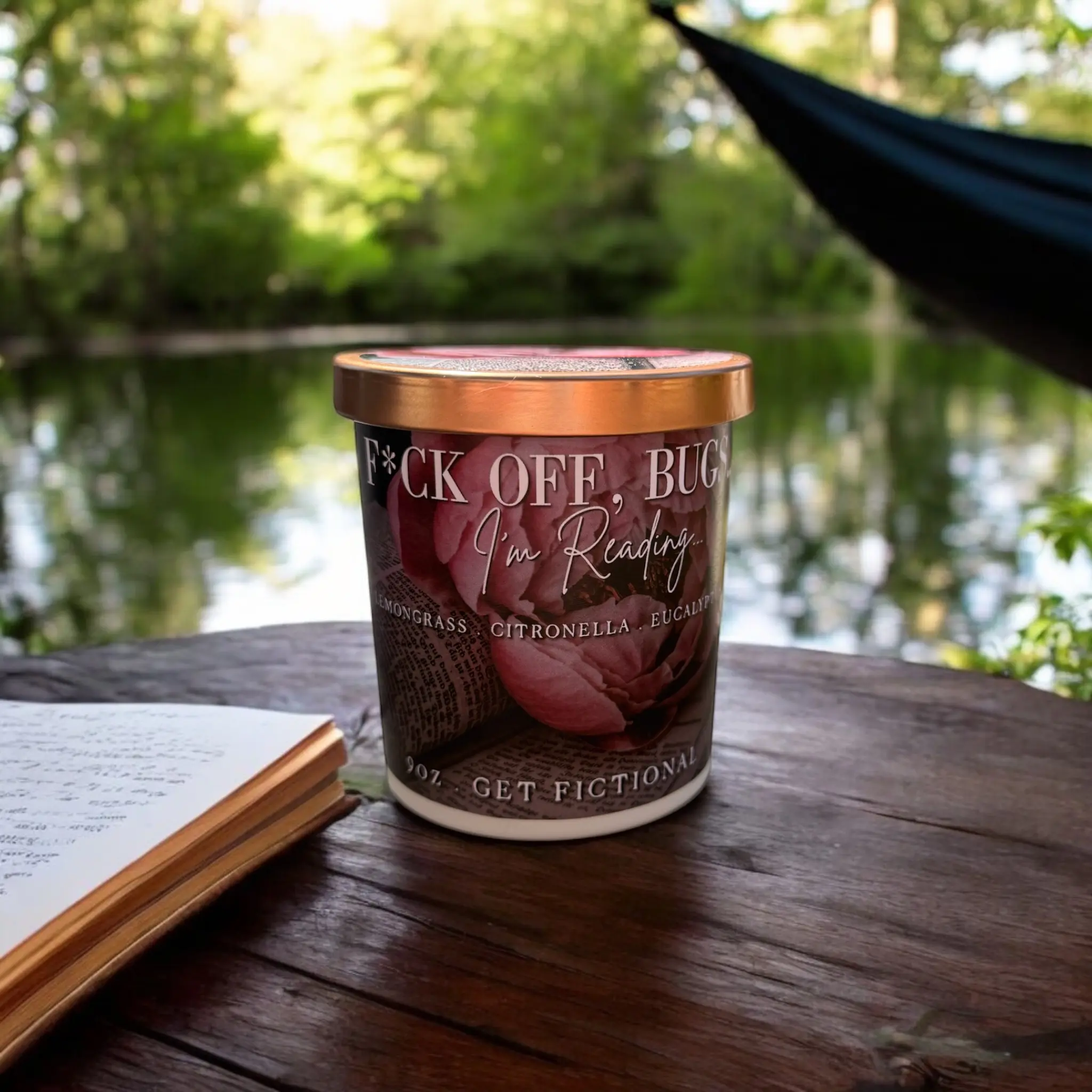 F Off Bugs, I'm Reading Soy Candle | Bookish Citronella Soy Candle candles