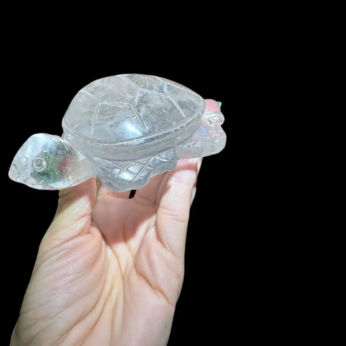 Clear turtle crystal carving Home Ornament
