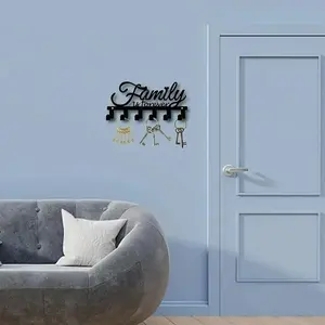 Wall Mounted Key Holder, 1 Count Vintage 6-hook Wall Mounted Organizer for Entryway & Living Room, Home Decor Supplies, Shelves
