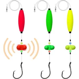 HADORAM Catfish Float Rigs with Catfish Rattles Rattling Catfishing Tackle for Bank Fishing Cooper Rig Equipment Circle Hooks for Peg Floats Santee Rig
