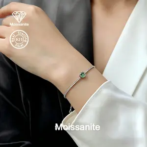 925 Sterling Silver 1ct Moissanite Bracelet for Women, Luxury Elegant Jewelry for Party, Banquet & Wedding, Perfect Gift for Valentine’s Day, Christmas, Halloween, Birthday & New Year