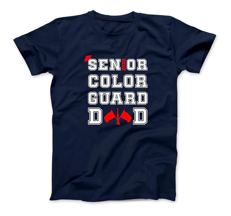 Senior 2026 Color Guard Dad Marching Band Senior Night Red Premium T-Shirt
