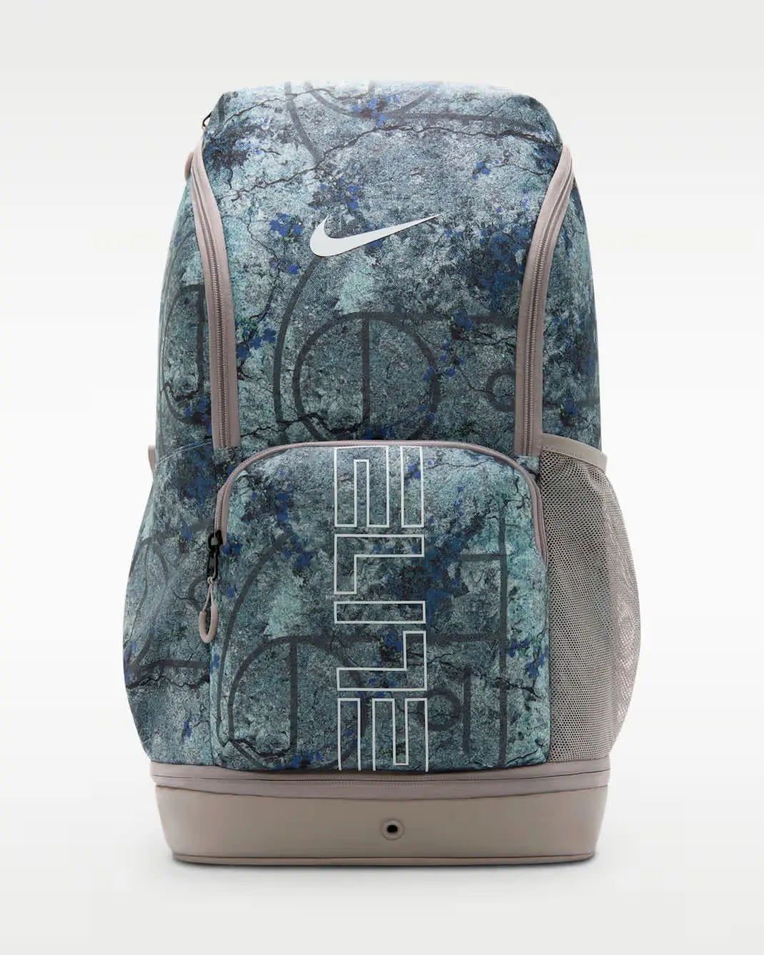 Nike Varsity Hoops Elite Backpack, White Print Book Bag, Style IH7965-100, Book Bags