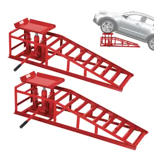 Heavy Duty Hydraulic Car Lift Ramps 2-Pack – 11,050 lbs (5 Ton) Capacity, Low Profile Steel, Adjustable High Lift (9.4-13.34 in), Oil Change & Garage Repair Service Ramps Heavy Duty Hydraulic Car Lift Ramps 2-Pack