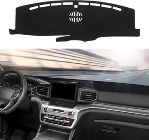 KUST Car Dash Cover for Ford Explorer 2020-2023 2024 (XLT, Limited, ST, Platinum) Left Hand Driving Polyester Non-Slip Center Console Dashboard Cover Interior for Explorer Accessories No Glare Black