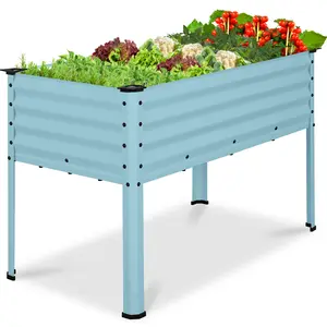 Best Choice Products 48x24x30in Elevated Galvanized Metal Garden Bed w/ Corner Protectors