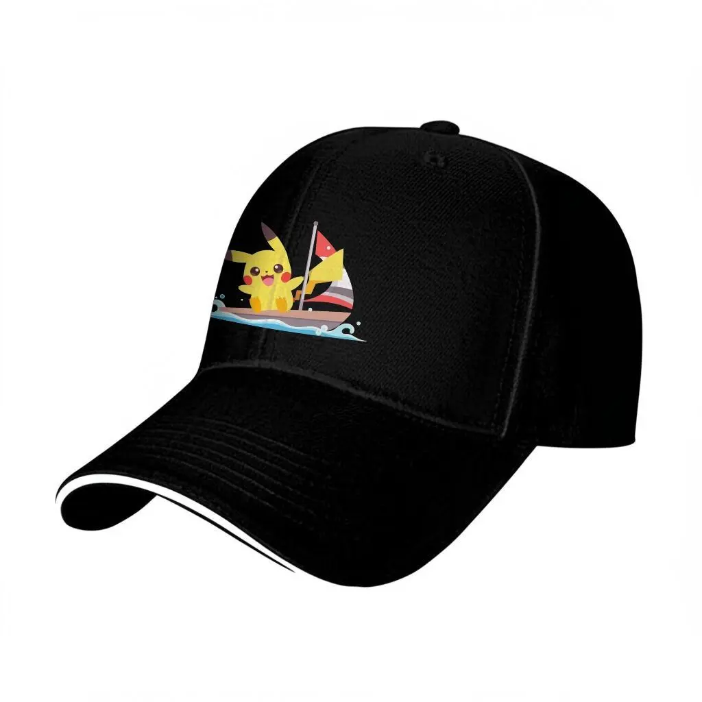 PIKACHU Baseball Hats, Funny, Summer, PIKACHU Printed Baseball Cap, Casual, Resist Hats, Women's Ponytail Hat, for Men