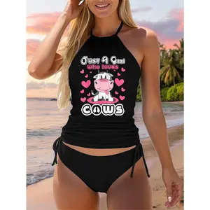 Just A Girl Who Loves Cows Cow Lover Gift Two Piece Swimsuit