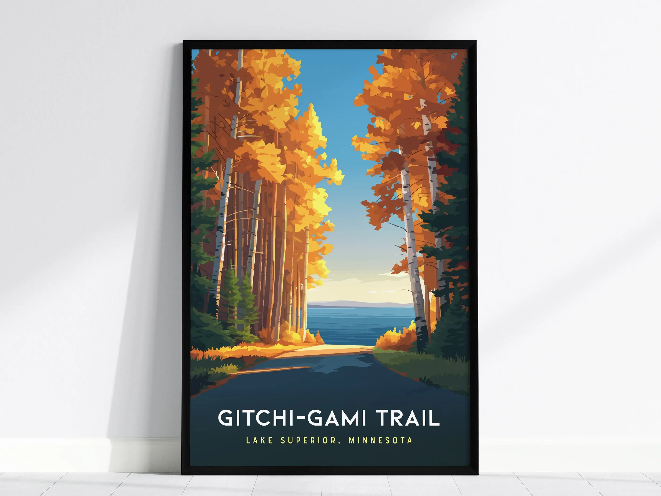Gitchi-Gami State Trail, Minnesota Poster | North Shore Lakeside Adventure Wall Art