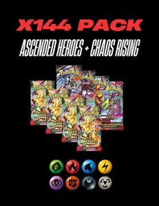 *LIVE RIP* POKEMON x144 PACK ASCENDED HEROES + CHAOS RISING ENERGY BREAK SPOT