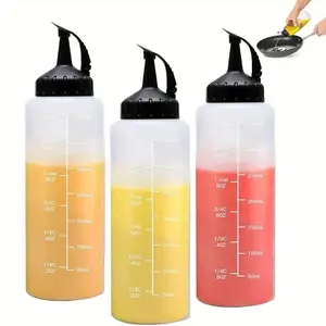 Squeeze Condiment Bottle, 3 Counts/set Refillable Sauces Dressings Oil Squeeze Bottle with Twist Cap, Durable Seasoning Bottle for Home Kitchen