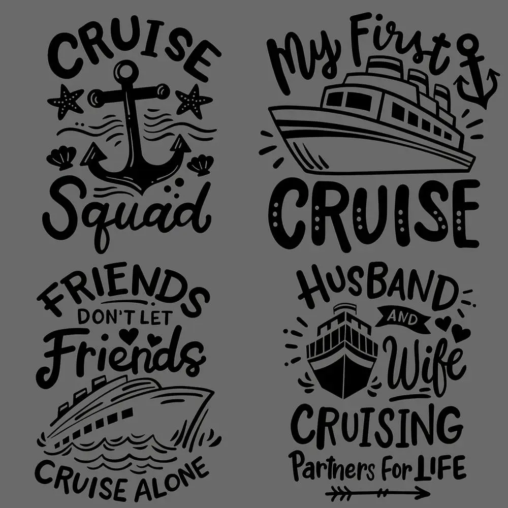 Cruise Design Iron on Transfer Sticker, 6 Counts/set Washable Heat Transfer Designs, Ready Press Decals for DIY Clothing T-shirt Mask Jeans Backpack, DIY Material