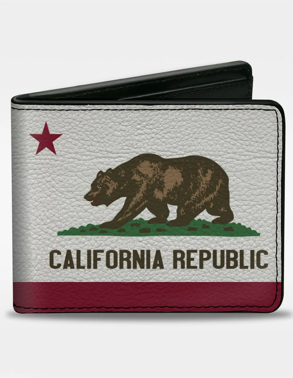 BUCKLE-DOWN  Mens California Flag Bifold Wallet, Multi-Colored