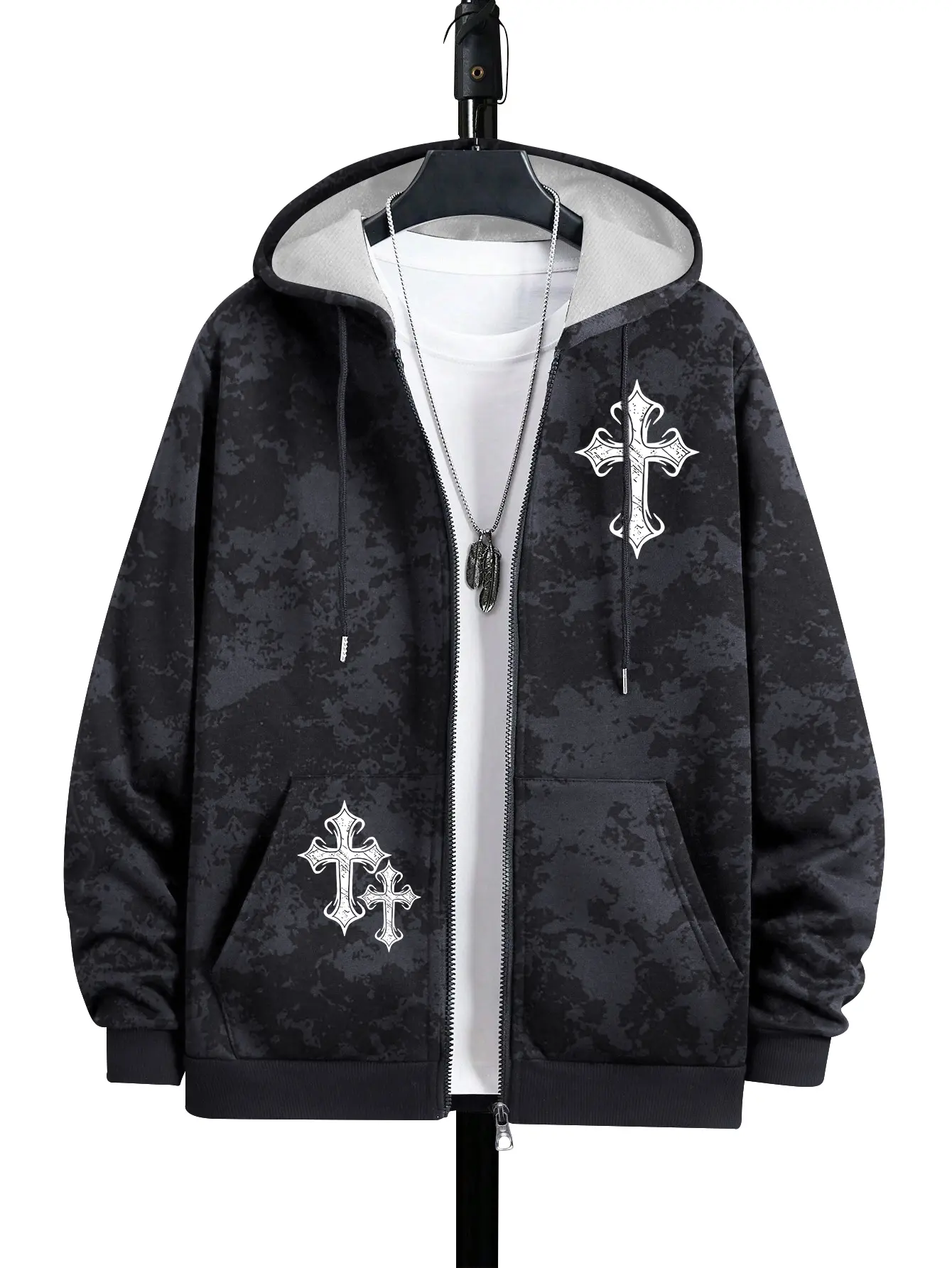 cross zip hoodie - TikTok Shop