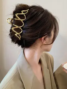 1 Piece Simple Fashion Alloy Hair Claw, Flat Claw Clips, Casual Versatile Hair Accessories for Women & Girls, Minimalist Headwear Suitable for Thick Hair, Fashion Hair Accessories for Party, Daily Clothing Decor