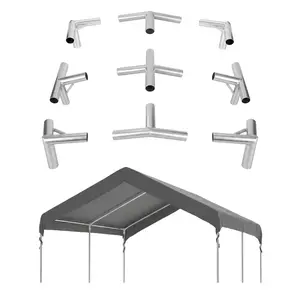 Canopy Connector Kit 9/12-Piece – Galvanized Steel Canopy Fittings Kit for 1-3/8" Pipes, DIY Carport, Greenhouse, Shade Shed, Canopy Frame Only