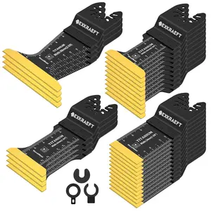 AGS 30 PCS Oscillating Tool Blade, Universal Titanium Multi Tool Blades for Metal Nails Wood Plastic and Hard Material, Oscillating Saw Blades Fit Dewalt Milwaukee Ryobi Rockwell Fein