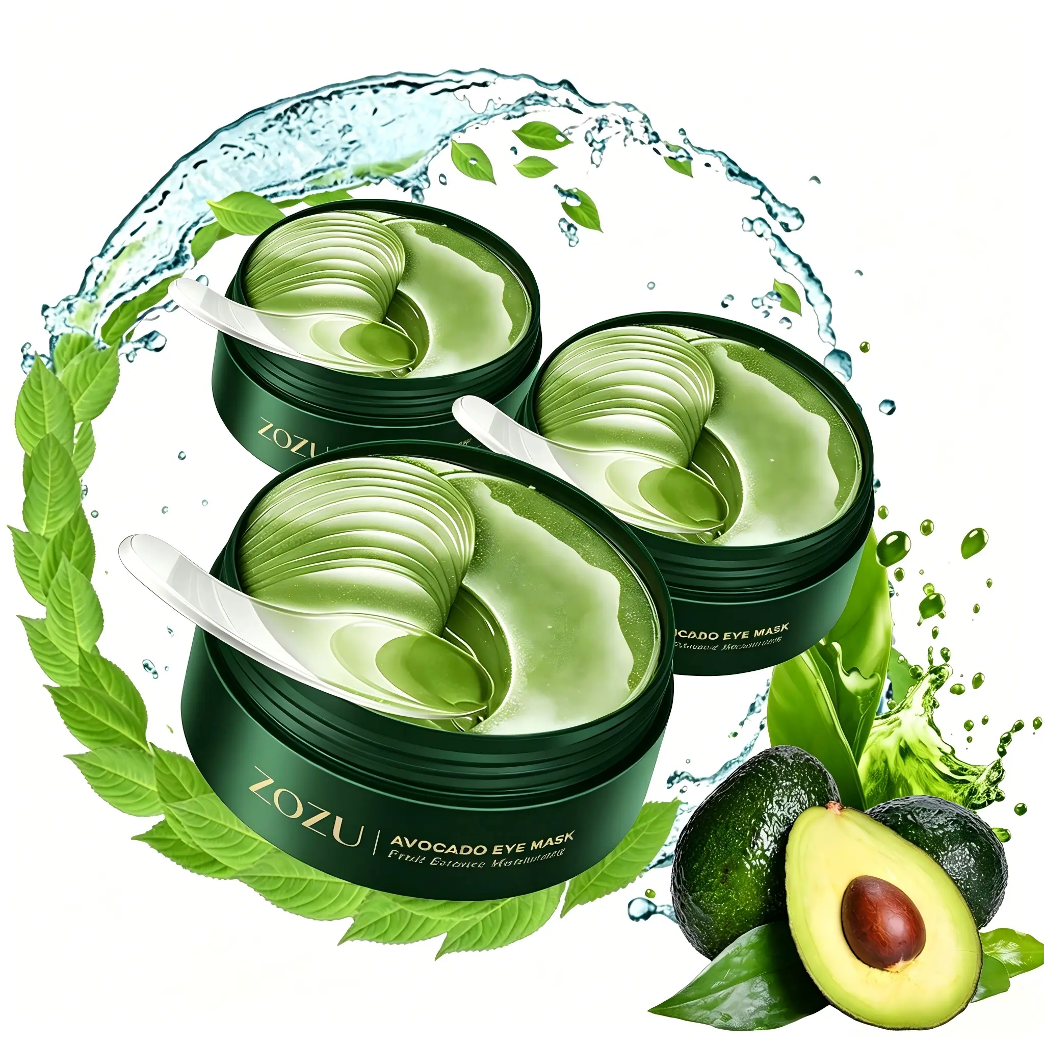 【summerwins】3PCS Avocado Moisturizing EyebagMask,60pcs/set Under Eye Mask, Eye Care Product for DarkEye Bags, Skin Care Gift Moisturizer Hydrating Comfort，fathersdaygift