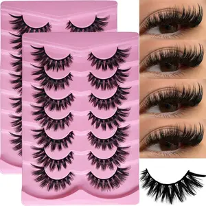 14Pairs/2Pack Cat Eye False Eyelashes Fluffy Soft Fake Lashes Reusable Eyelashes Perfect for Carnival Costume Party & Daily Makeup