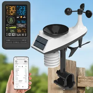 Smart Home Weather Station: Wireless Sensor for Temperature, Humidity, Wind Speed, Rainfall, UV & TVOC. Multi-language App, Auto Time Sync, Dual Alarm, Night Light, Weather Alerts. Essential for Safety & Outdoor Activities.