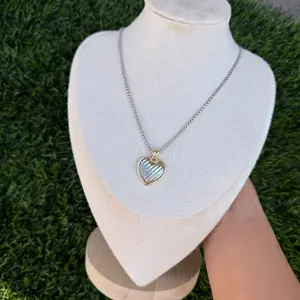 Swivel mixed metals heart necklace