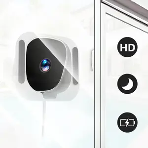 Window Camera Wall-Mount Security Camera, 1080P HD with Night Vision, 2-Way Talk, Motion Detection & Continuous Recording, 2.4GHz WiFi for Home Use