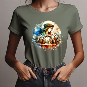 Christmas Nativity Scene with Mary T-Shirt - Unisex Sizes