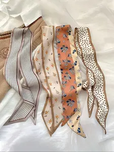 Floral & Striped & Heart Pattern Hair Band, Casual Versatile Long Ribbon Hair Band, Fashion Hair Accessories for Women & Girls, Ponytail Hairstyle