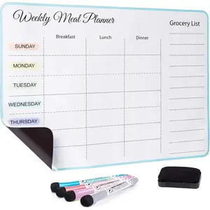 Menu Board for Kitchen - Weekly Meal Planner  - Weekly Menu Board - Meal Plan - Menu Planner for Fridge