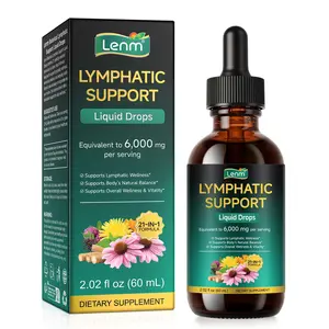 21-in-1 Lymphatic Drainage Dietary Drops, Healthcare Supplement for Men & Women with Echinacea, Dandelion, Burdock, Bromelain, Calendula, Turmeric & More for Lymph System Support