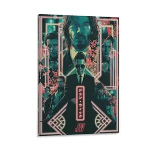 John Movie Wick Poster2 Poster Canvas Wall Art For Bedroom Decor Bar Office Room Decor Gift