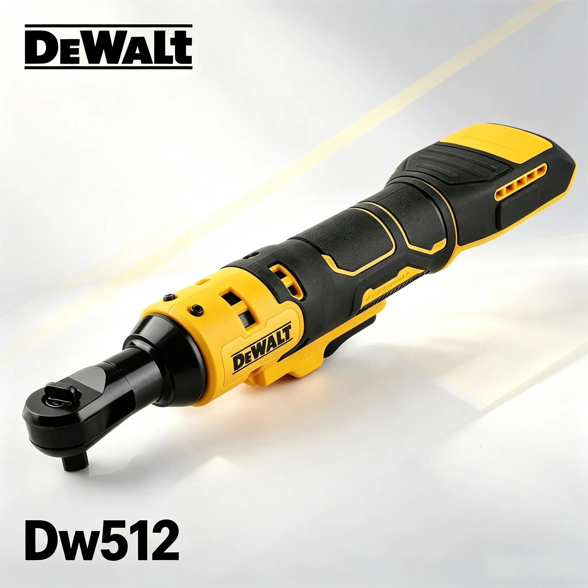 DW512 1/2-Drive Cordless Ratchet, Ergonomic High-Torque Hand Tool for Garage Workshop & Mechanical Works