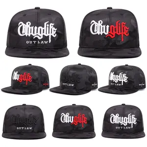 Thug Life embroidery Hip Hop panel cap for men women camouflage cap outdoor baseball cap